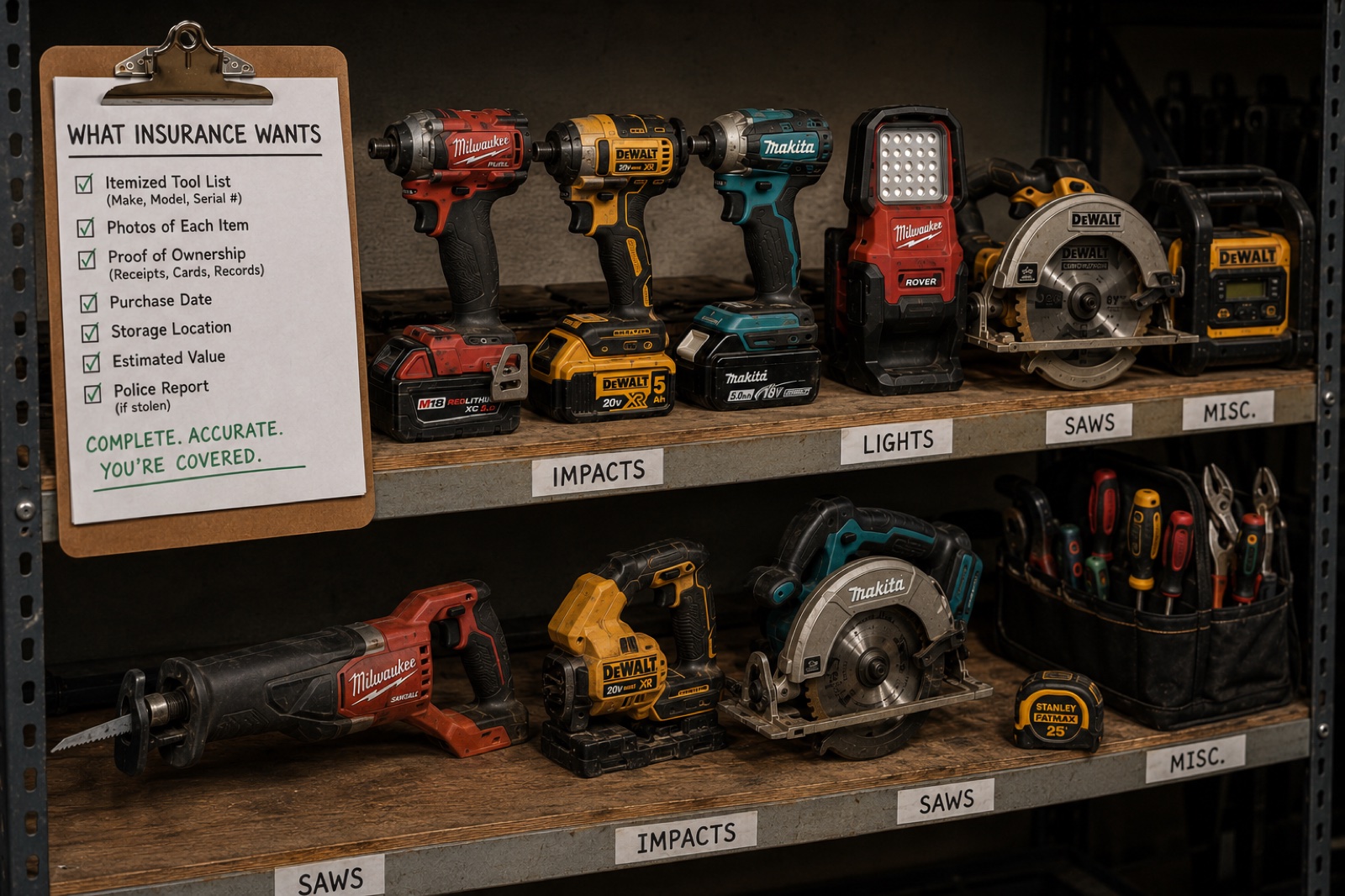 What Your Insurance Company Wants to See in a Tool Inventory